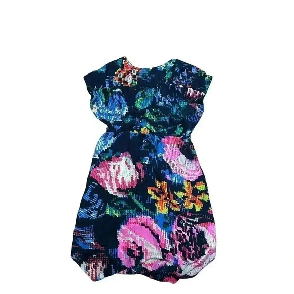 Anthropologie Astrid Needlepoint Floral Pockets V-Neck Mini Dress Modal Size Med - Picture 3 of 9